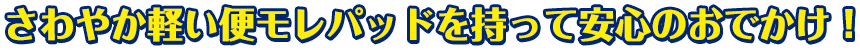 さわやか軽い便もれパッドを持って安心のおでかけ！