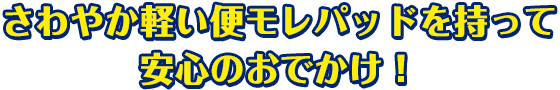 さわやか軽い便もれパッドを持って安心のおでかけ！